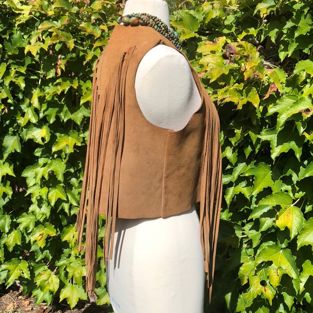 Vintage Suede Fringe Vest - Picture 3 of 5